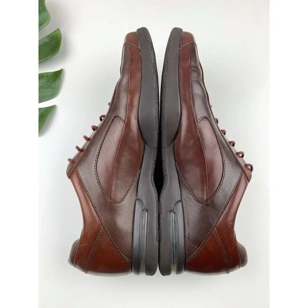 Rockport Oxford Dress Shoes Two Tone Brown Leather Lace Up Comfort Men's 11